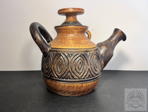 Ceramiczny dzbanek do herbaty z Danii, lata 70/80 | styl mid century modern