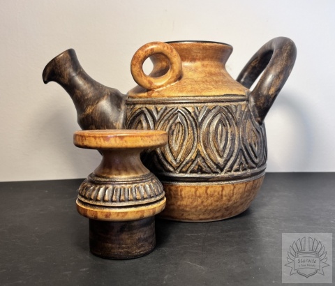 Ceramiczny dzbanek do herbaty z Danii, lata 70/80 | styl mid century modern
