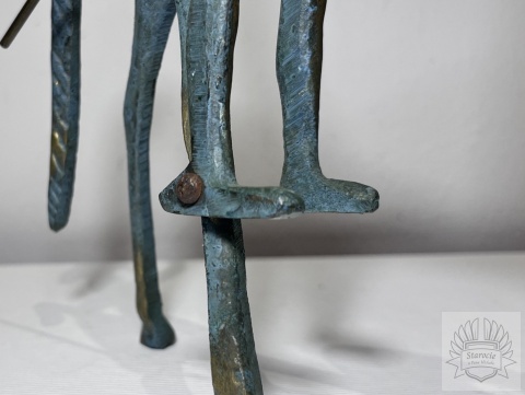 Figurka jeździec "Hippeis" Starożytna Grecja- mosiądz patynowany