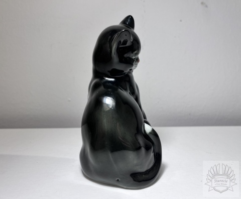 Figurka porcelanowa Kot czarny - Karl Ens, XX w.