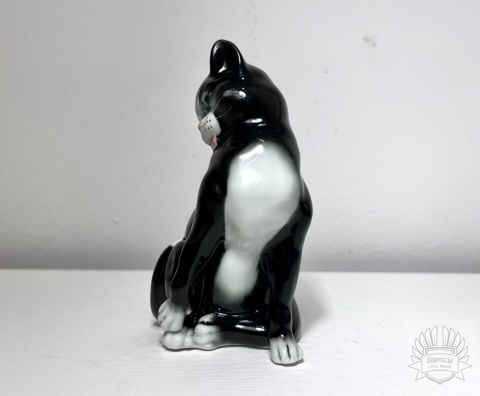 Figurka porcelanowa Kot czarny - Karl Ens, XX w.