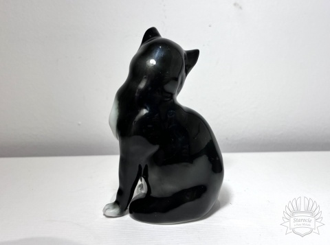 Figurka porcelanowa Kot czarny - Karl Ens, XX w.