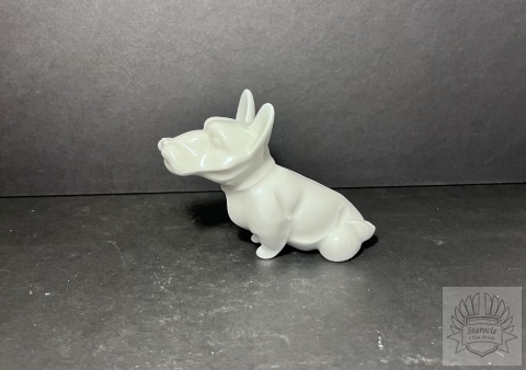 Figurka porcelanowa pies Sznaucer - KPM Berlin.