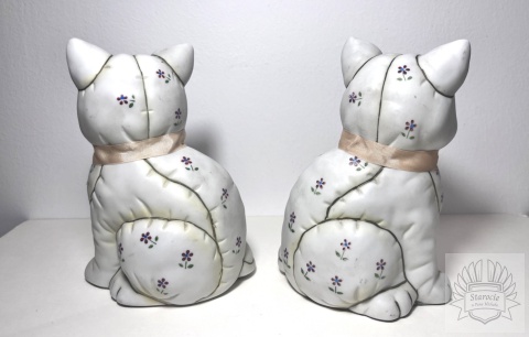 Figurki ceramiczne koty - Lefton, lata 80