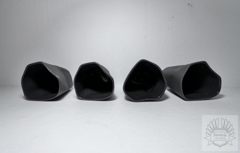 Kubki gniecione 4szt. - porcelana grafitowa Ćmielów Design