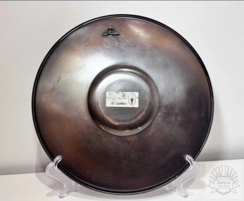 Patera miedziana, talerz- brutalizm, folk, Lignifer Isz, Węgry lata 70