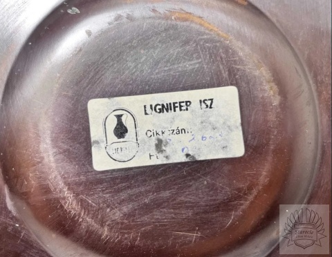 Patera miedziana, talerz- brutalizm, folk, Lignifer Isz, Węgry lata 70