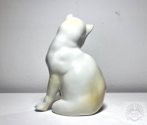 Figurka porcelanowa Kot biały - Karl Ens, XX w.