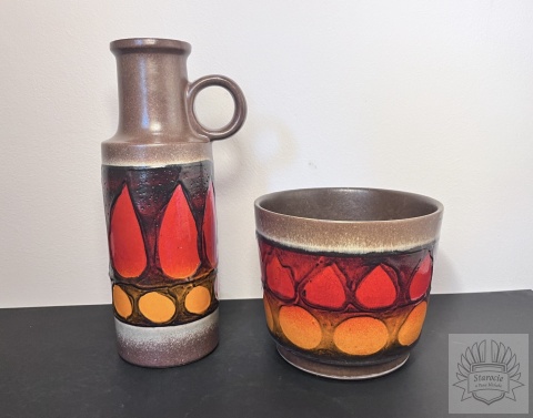 Wazon + osłonka ceramika Scheurich nr 401 | Fat Lava design
