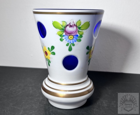 Wazon szkło warstwowe Czechosłowacja Bohemia