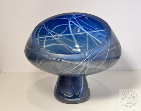 Wizytownik, patera JOSKA Crystal iryzujące szkło, Space Age