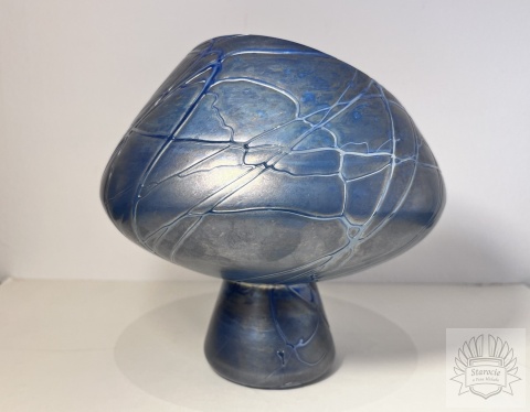 Wizytownik, patera JOSKA Crystal iryzujące szkło, Space Age