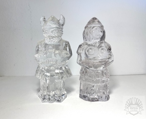 2x figurka szkalna,Para Wikingowie, Pukeberg (Szwecja)