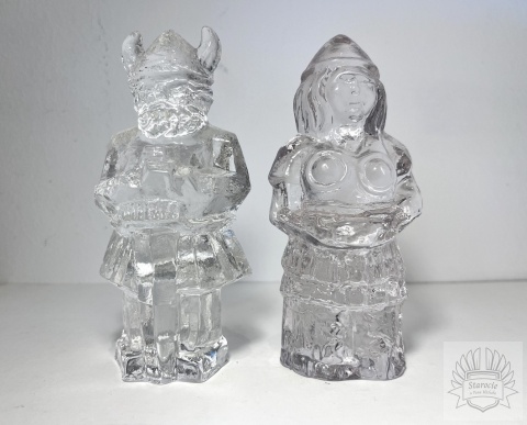 2x figurka szkalna,Para Wikingowie, Pukeberg (Szwecja)
