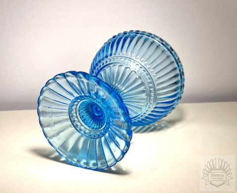 Cukiernica szklana błękitna- Iittala Marimekko (Finlandia)