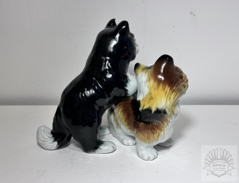 Figurka "Dwa koty" Karl Ens, pocz. XX w.