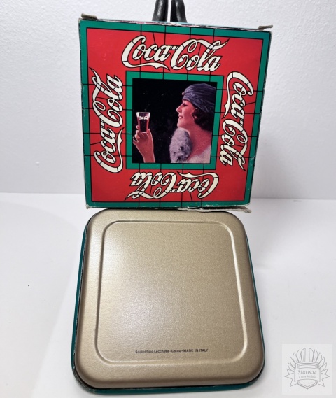 Vintage podstawki pod szklanki, emalia COCA COLA Włochy- Lecco!