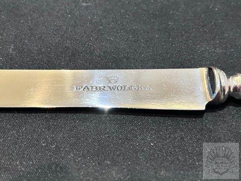 Widelec i nóż do owoców - Fabryka Wolska Warszawa, plater